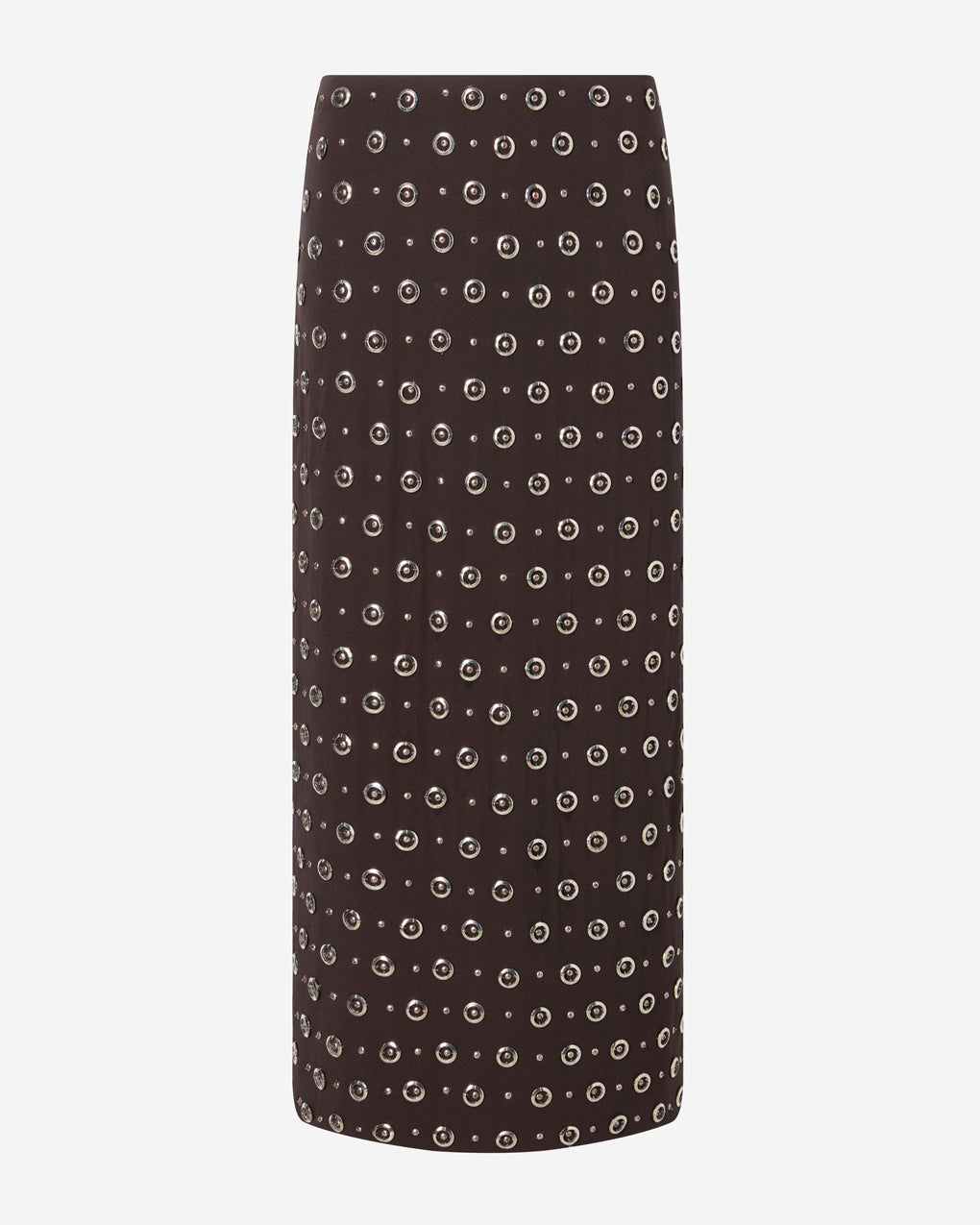 Womens | The Pencil Skirt in Embroidered Crepe | Espresso