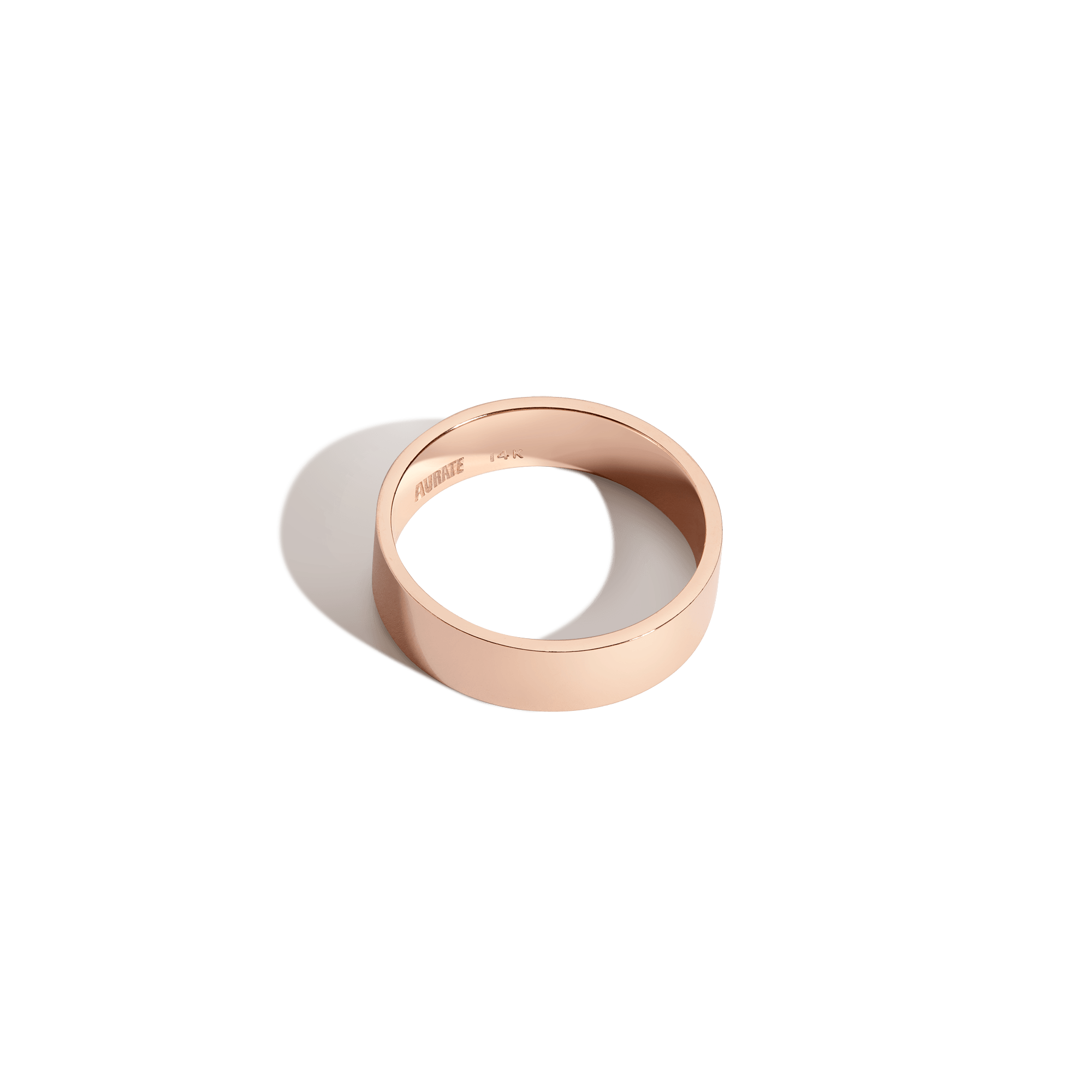 Modern Cigar Band Vermeil Rose Gold 14K Rose Gold 18K Rose Gold