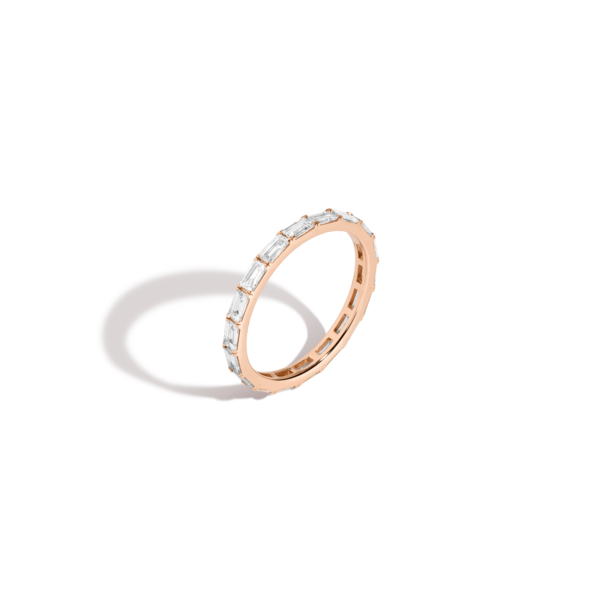 Horizontal Baguette Diamond Eternity Ring 14k 18k Rose Gold First Lab-grown Natural First