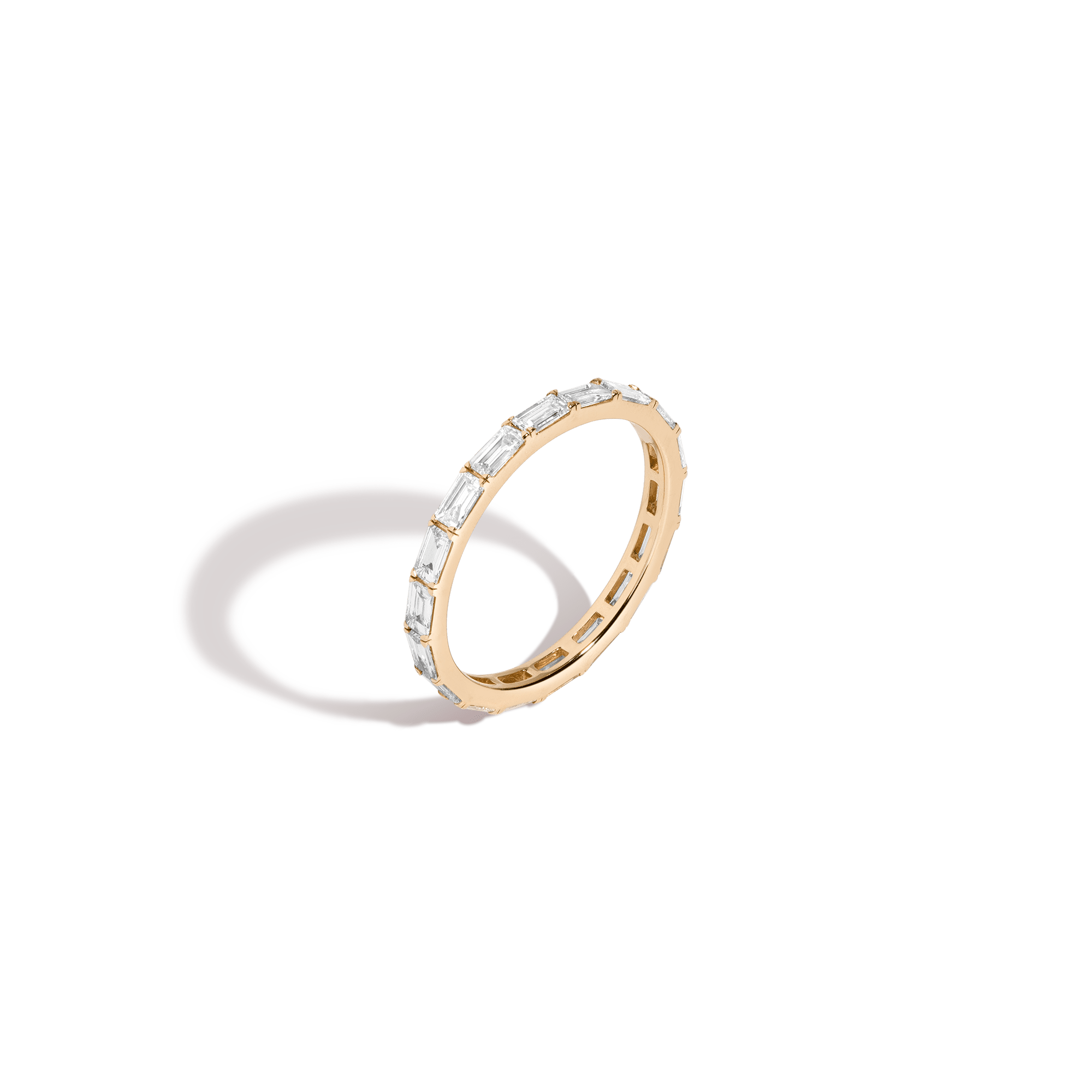 Horizontal Baguette Diamond Eternity Ring 14k 18k Yellow Gold First Lab-grown Natural First
