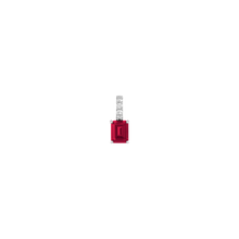 Emerald Cut Tennis Charm Pendant Vermeil White Gold Lab Grown Red Ruby First
