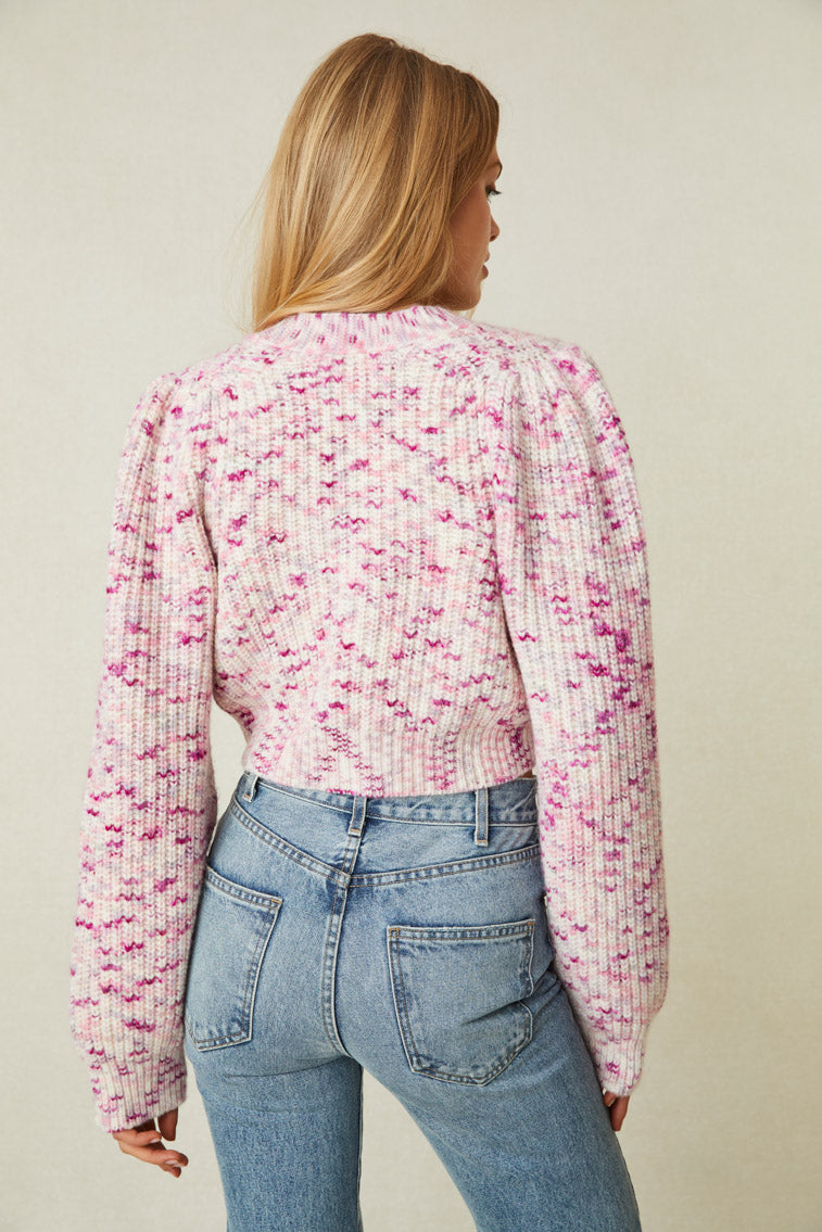 Womens | Avignon Hand Painted Crop Cardigan | Berry Medley