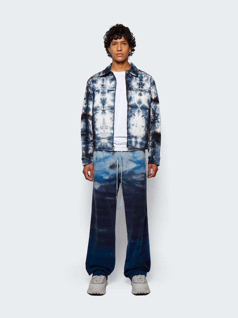 Men | NAHMIAS | Padded Zip Jacket Blue Tie Dye