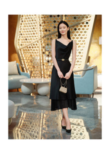 Acetate Sling Dress | Black