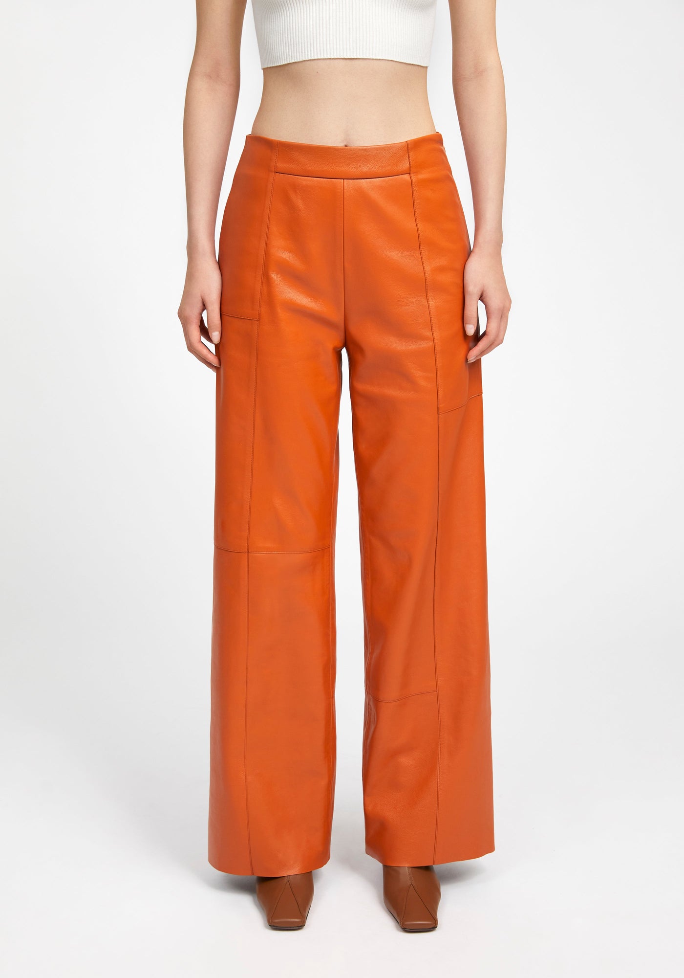 Chroma Leather Pants | Brick