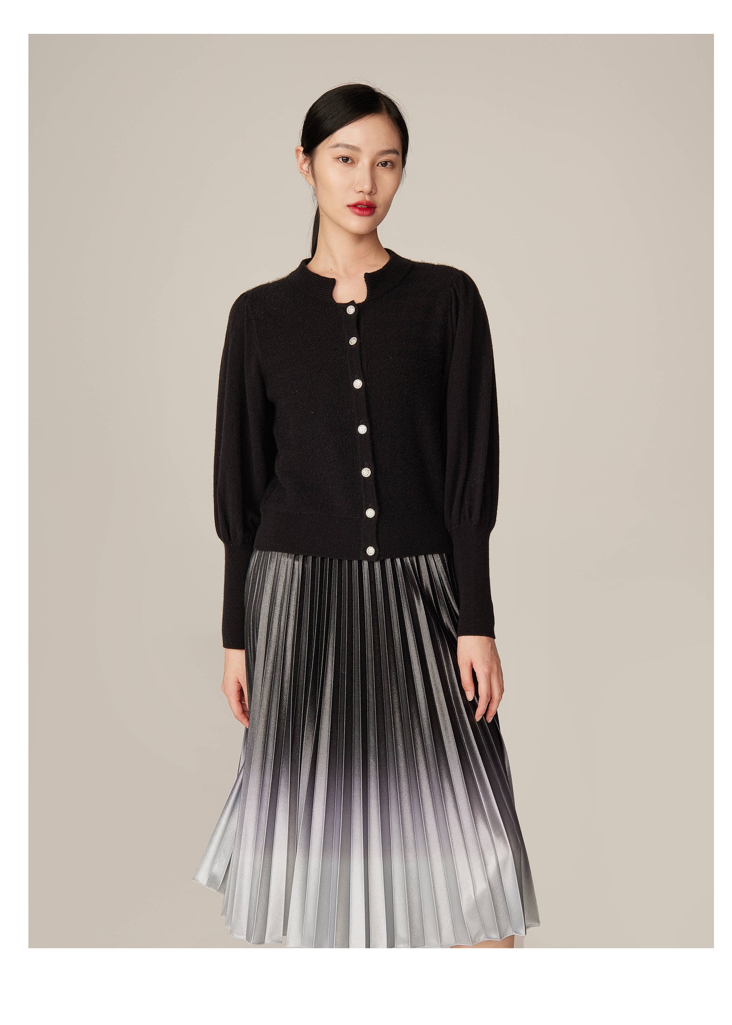 Airy-Light Cashmere Cardigan | Black