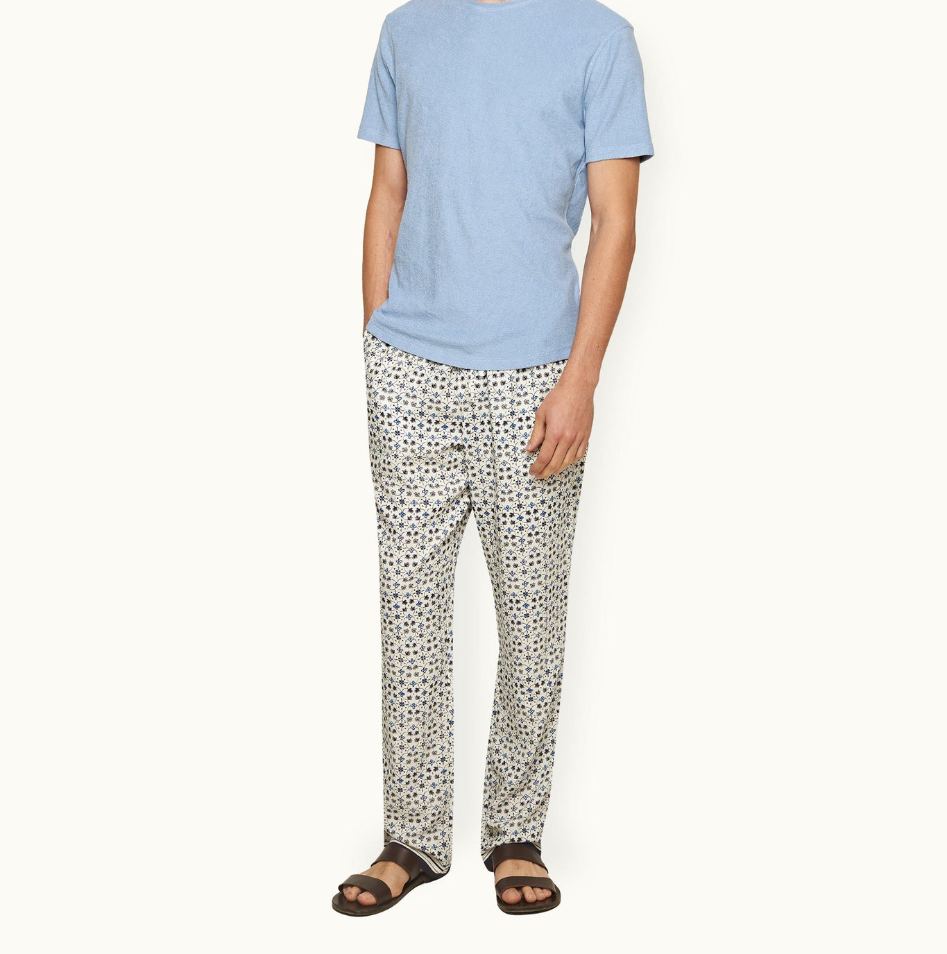 Alfred Fiore Print Relaxed Fit Lounge Trousers | Cashew
