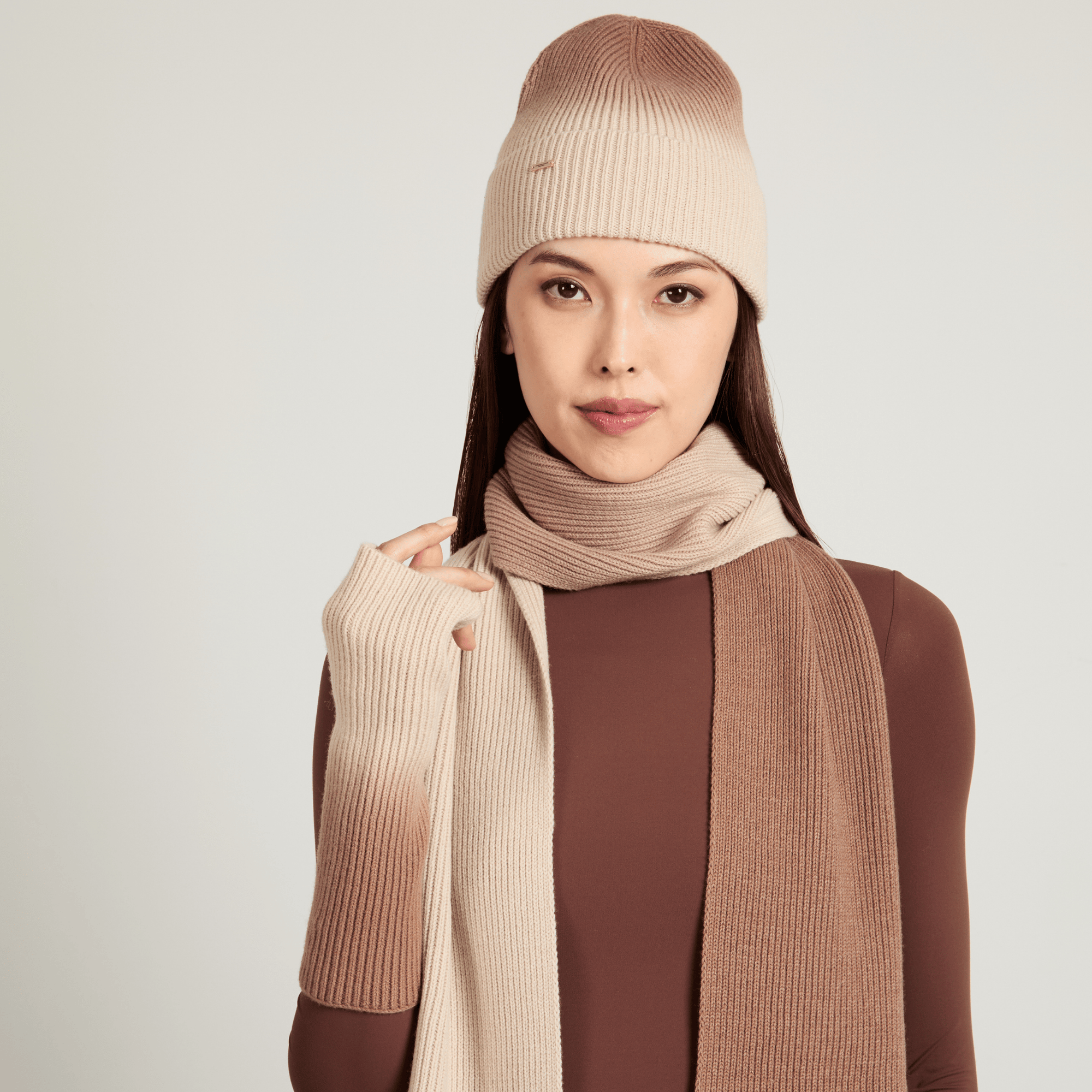 Vail Wool Ombre Scarf | Bone/Camel