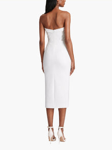 Draped Bodice Crepe Dress | Ivory