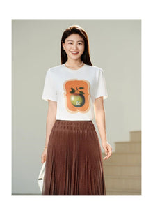 Artistic Silk-Cotton T-Shirt | White