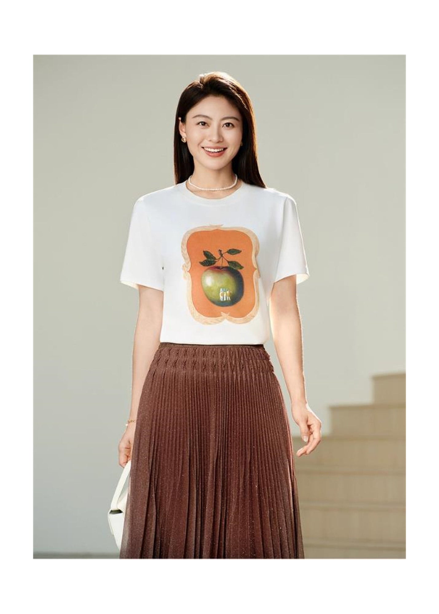 Artistic Silk-Cotton T-Shirt | White