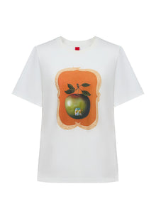 Artistic Silk-Cotton T-Shirt | White