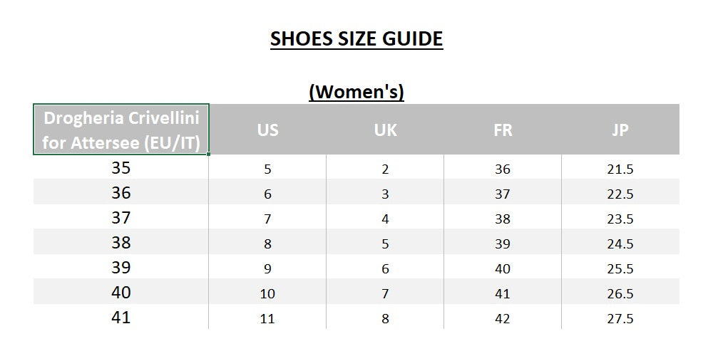 Product size guide