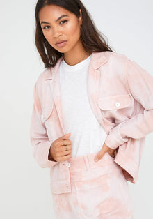 Utility Crop Jacket |  Dusty Rose Bomba Dye