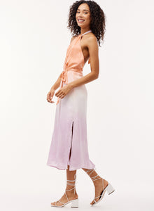 Smocked Waist Halter Midi Dress | Orchid Sunset Dye