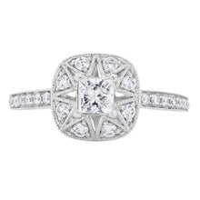 0.90 CT Princess/Round Natural Diamond | Engagement Ring | 18K White Gold | I Color | I1 Clarity