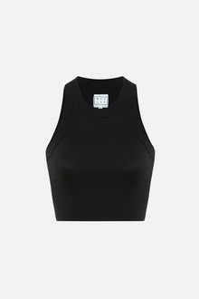 Wesley | Rivington Ribbed Cropped Tank | Black