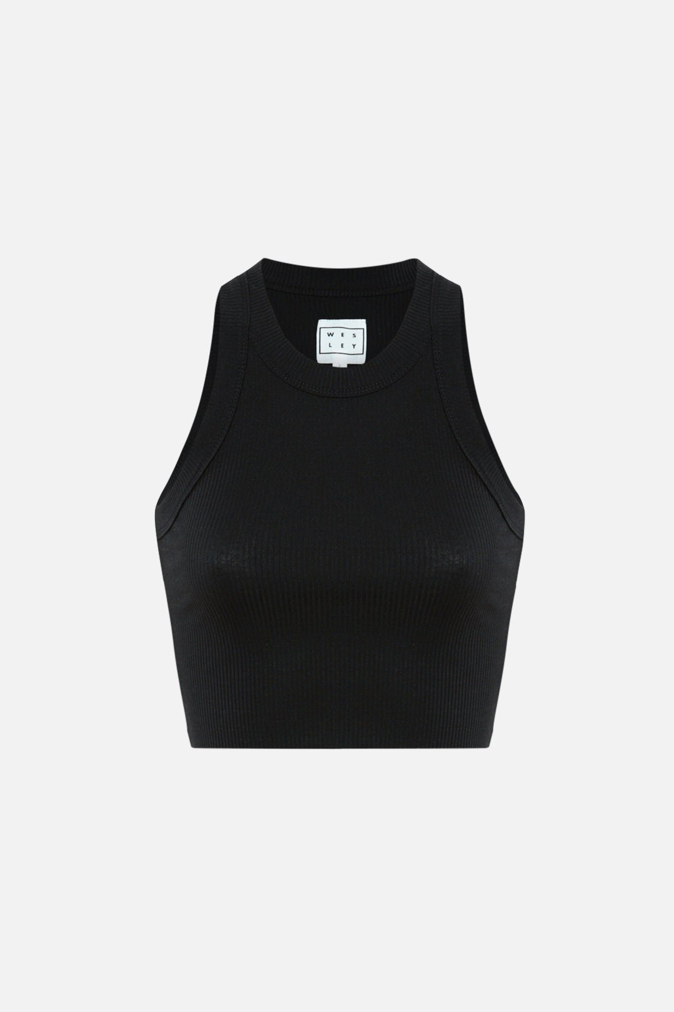 Wesley | Rivington Ribbed Cropped Tank | Black