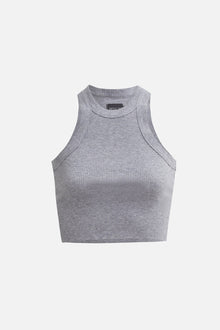 Wesley | Rivington Ribbed Cropped Tank | Grey Heather