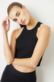 Wesley | Rivington Ribbed Cropped Tank | Black