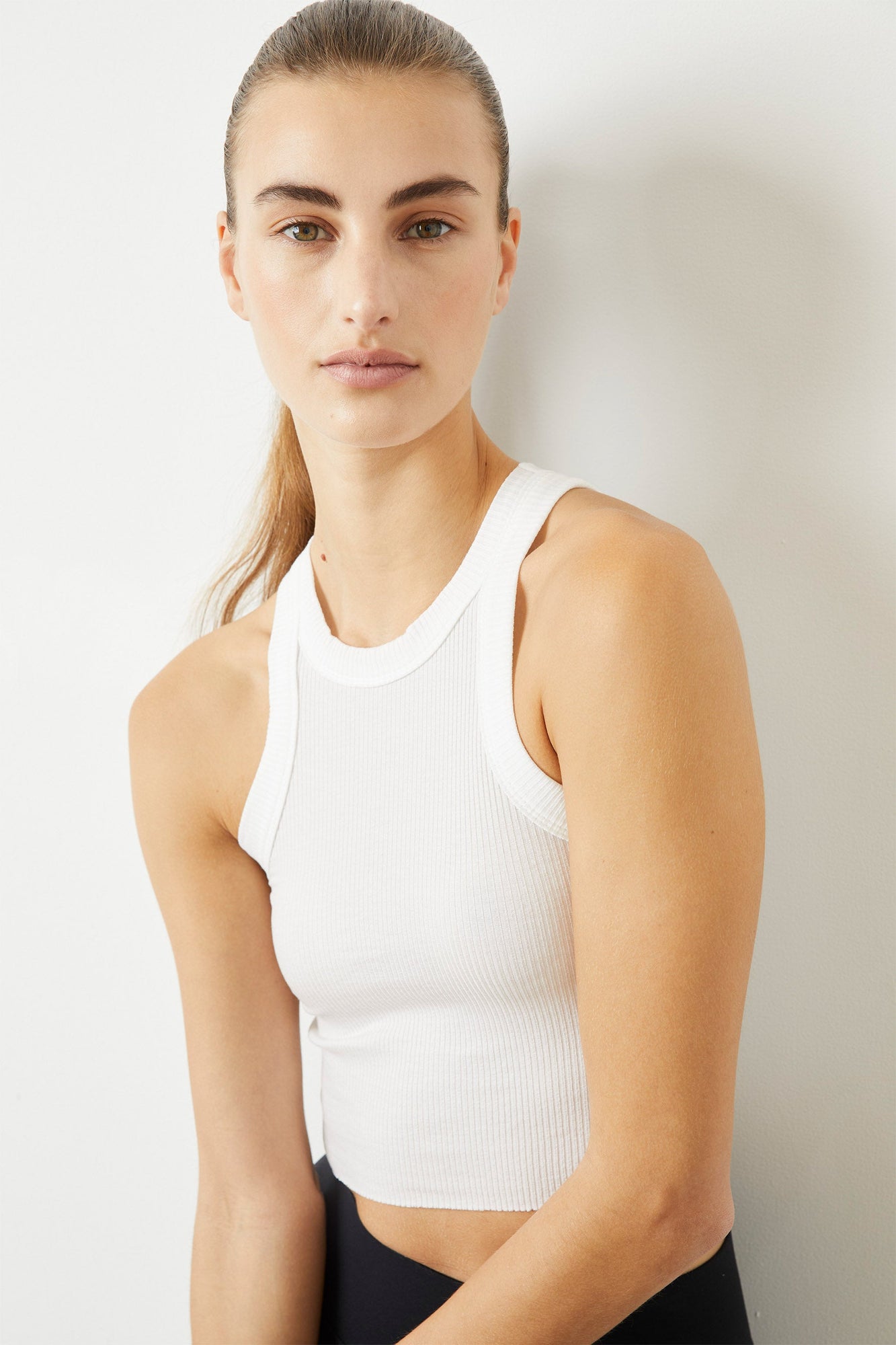 Wesley | Rivington Ribbed Cropped Tank | White