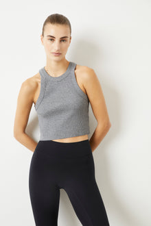 Wesley | Rivington Ribbed Cropped Tank | Grey Heather