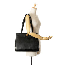 Ferragamo | Pre-Owned Vara Embossed Leather Tote | Black