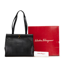 Ferragamo | Pre-Owned Vara Embossed Leather Tote | Black