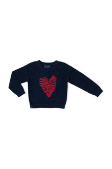Toddlers | Cozychic Ultra Lite Stitched Heart Pullover | Marine/Scarlet