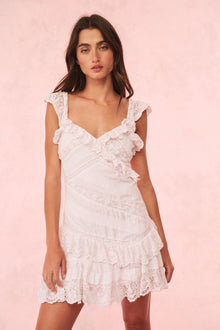 Bensley Cotton & Lace Mini Dress | Tonal Pink