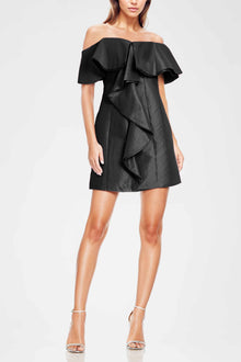 ONE33 SOCIAL | The Blakely Black Off-The-Shoulder Cocktail Dress | Black