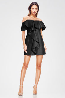 ONE33 SOCIAL | The Blakely Black Off-The-Shoulder Cocktail Dress | Black