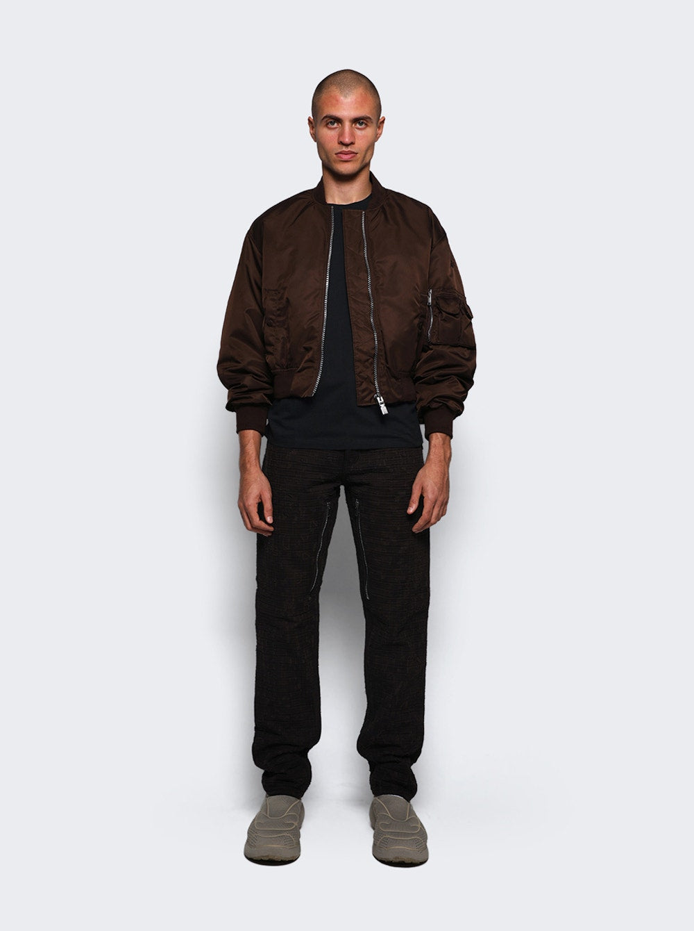 Men | Givenchy | Zipped Slim Fit Denim Trousers | Dark Brown (V1)