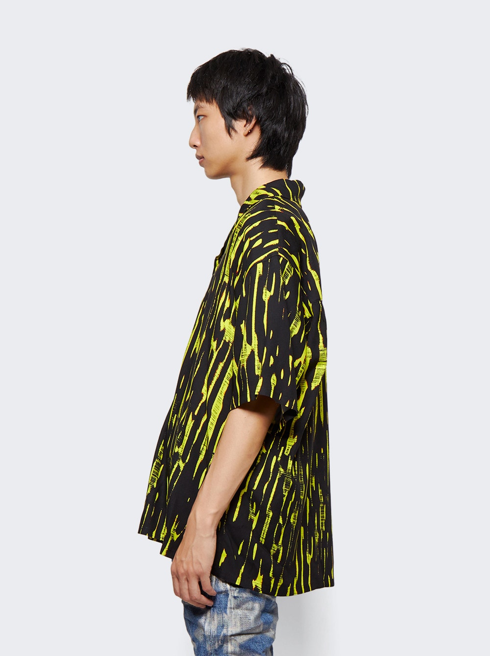 Men | Ambush | Bowling Allover Printed Shirt | Fluorescent Yellow