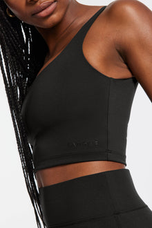 Bandier | V-Neck Tempo Crop Bra | Black
