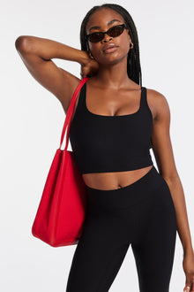 Bandier | Rib Tempo Crop Bra | Black Rib