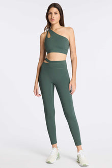 Bandier | Aria Asymmetric Legging | Balsam Green