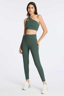 Bandier | Aria Asymmetric Legging | Balsam Green