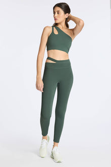 Bandier | Aria Asymmetric Legging | Balsam Green