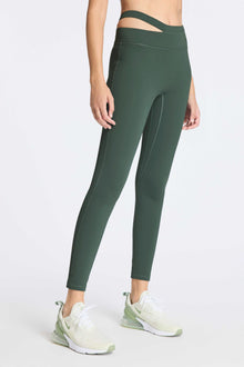 Bandier | Aria Asymmetric Legging | Balsam Green