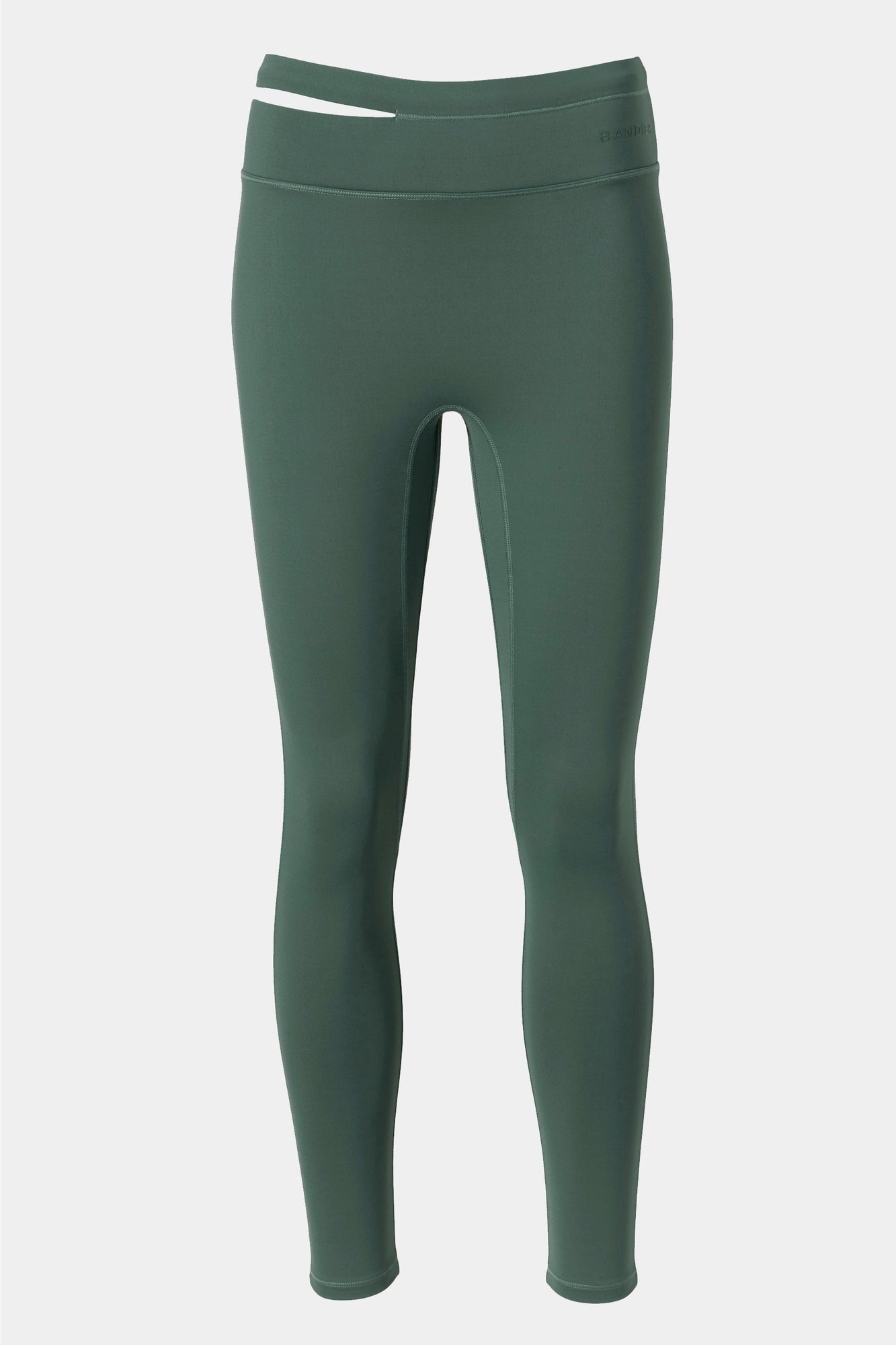 Bandier | Aria Asymmetric Legging | Balsam Green