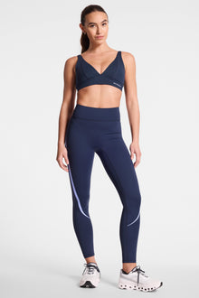Bandier | Center Stage Contrast Legging | Navy Blazer/ Baby Lavender
