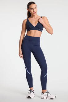 Bandier | Center Stage Contrast Legging | Navy Blazer/ Baby Lavender
