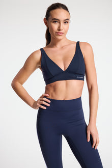 Bandier | V Neck Plunge Bra | Navy Blazer