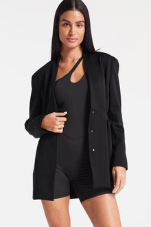 Bandier | Asymmetric Tempo Short Catsuit | Black