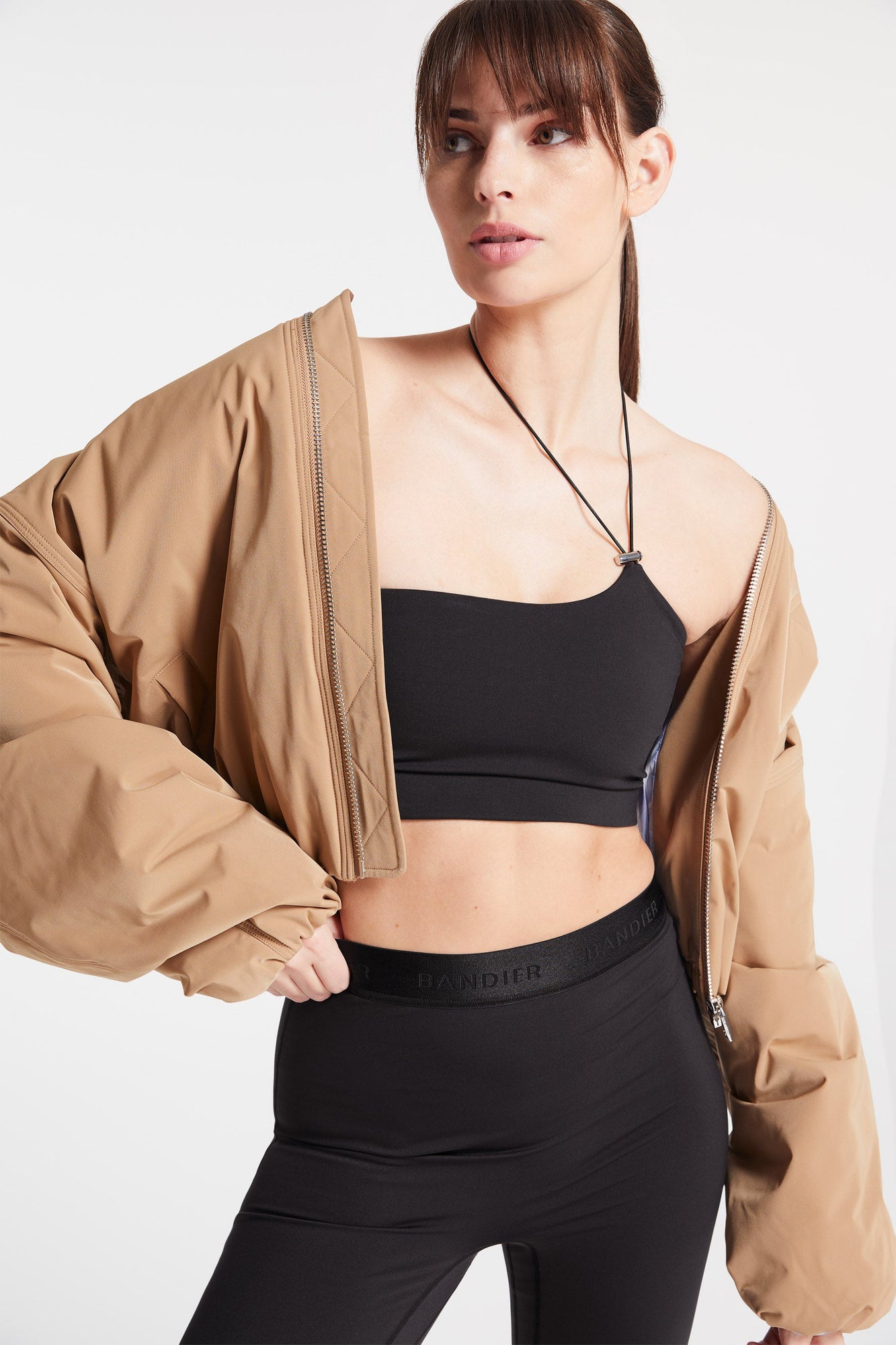 Bandier | Asymmetric Toggle Bra | Black