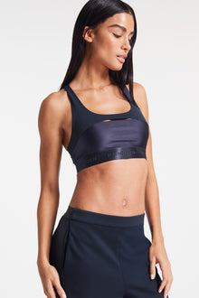 Bandier | Sport Logo Bra | Navy Blazer