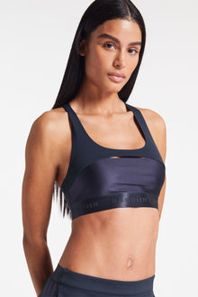 Bandier | Sport Logo Bra | Navy Blazer