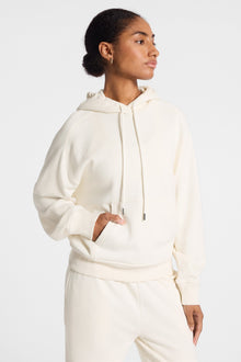 Bandier | Classic Logo Terry Hoodie | Gardenia