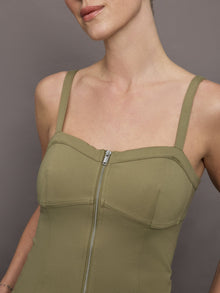 Bandier | Lenox Knit Corset Tank | Aloe